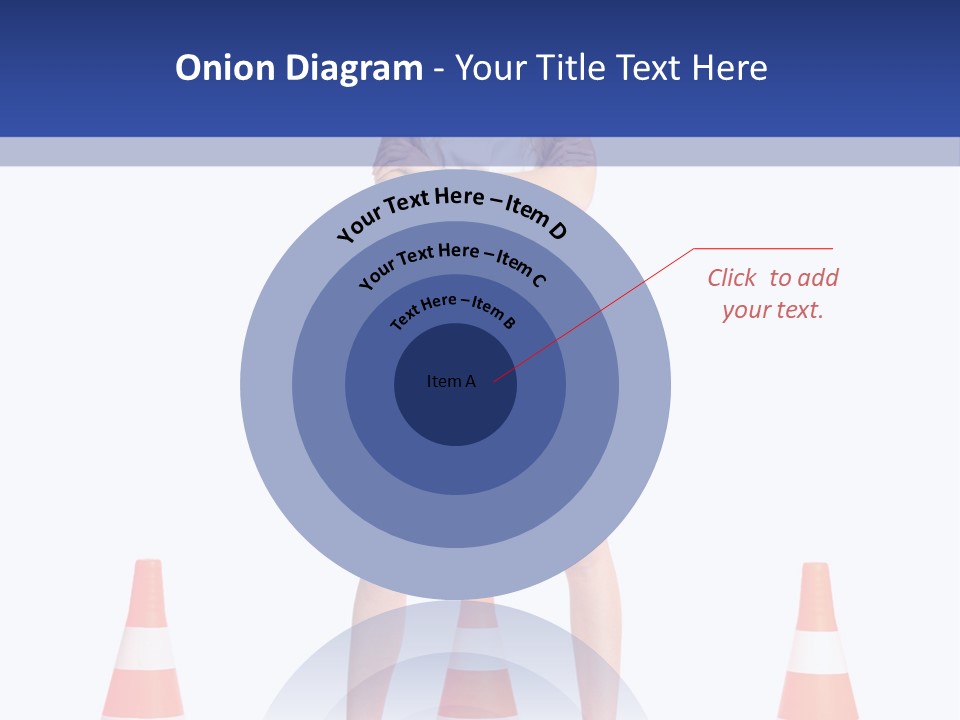 A Woman Standing In Front Of Orange Traffic Cones PowerPoint Template