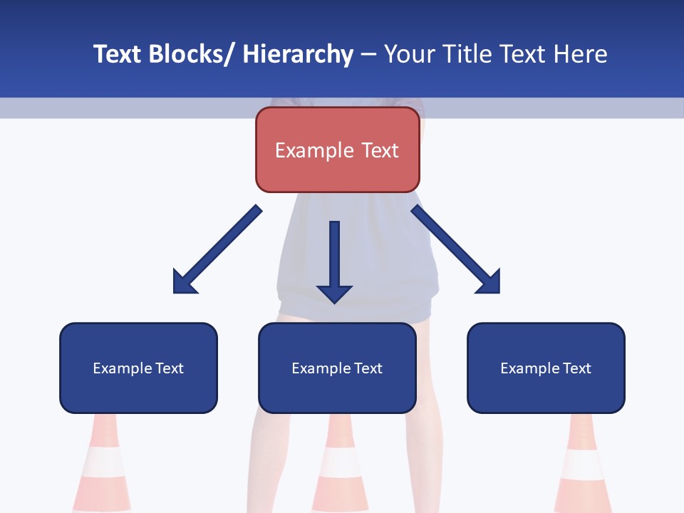 A Woman Standing In Front Of Orange Traffic Cones PowerPoint Template