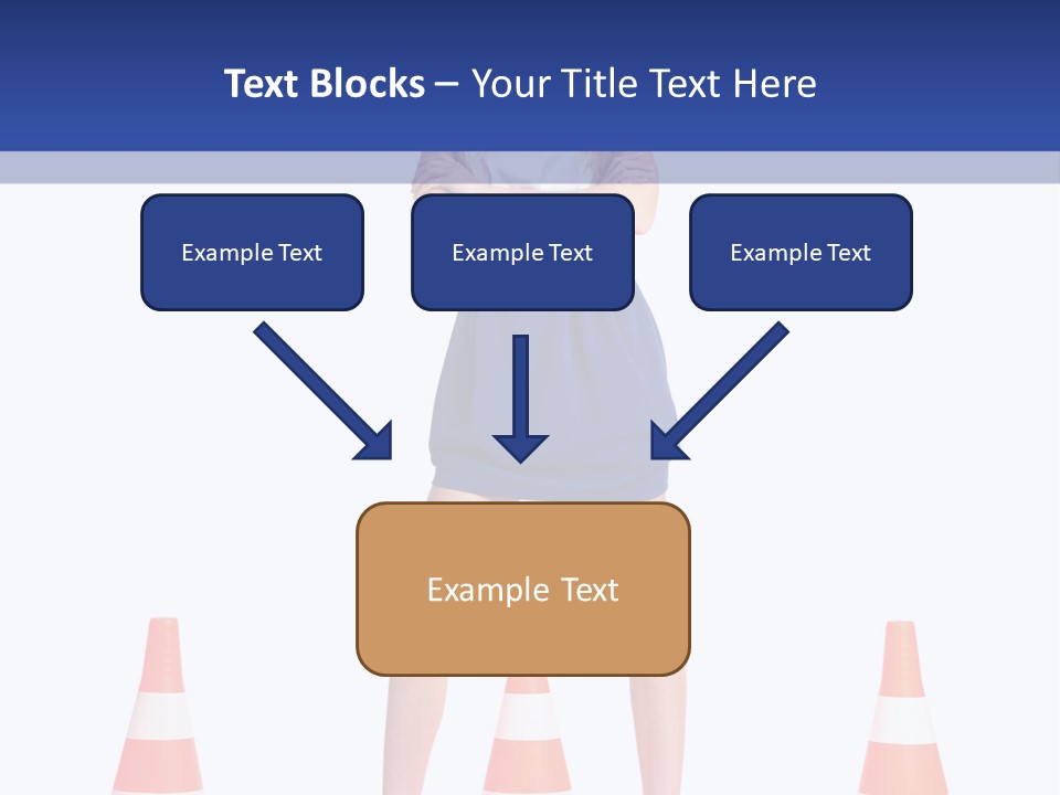A Woman Standing In Front Of Orange Traffic Cones PowerPoint Template