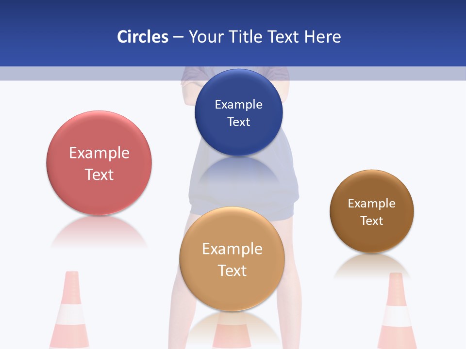 A Woman Standing In Front Of Orange Traffic Cones PowerPoint Template