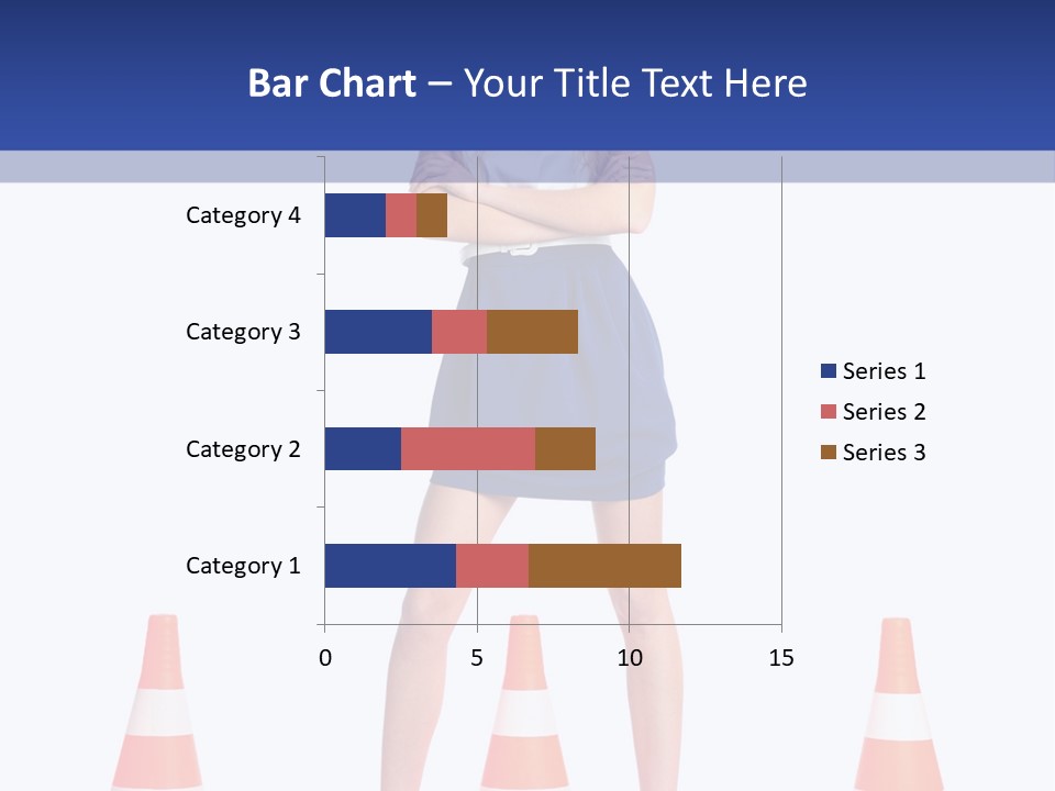A Woman Standing In Front Of Orange Traffic Cones PowerPoint Template