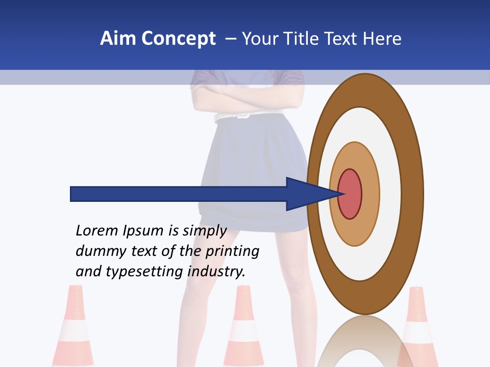 A Woman Standing In Front Of Orange Traffic Cones PowerPoint Template