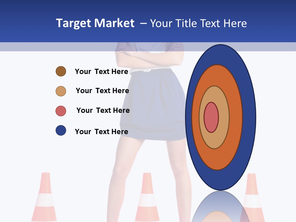A Woman Standing In Front Of Orange Traffic Cones PowerPoint Template