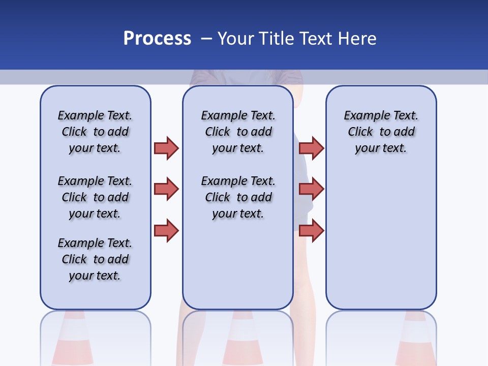 A Woman Standing In Front Of Orange Traffic Cones PowerPoint Template