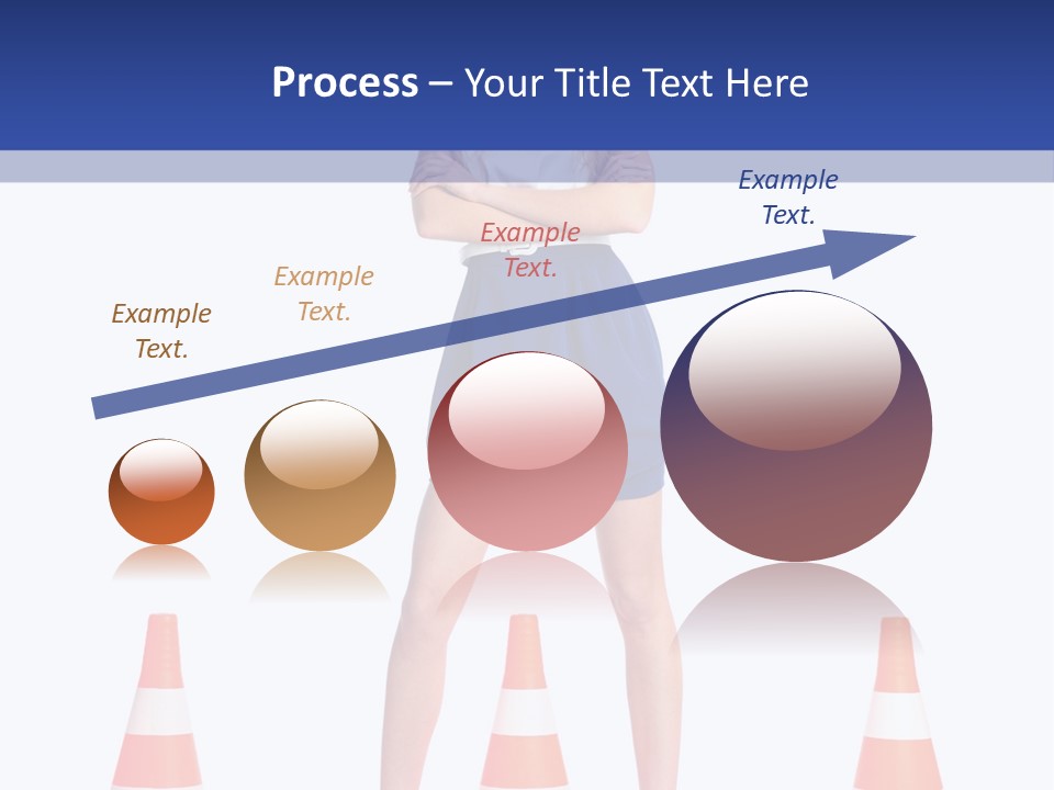 A Woman Standing In Front Of Orange Traffic Cones PowerPoint Template