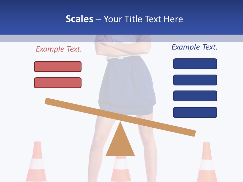 A Woman Standing In Front Of Orange Traffic Cones PowerPoint Template