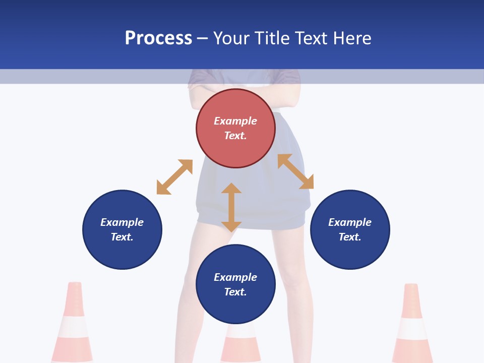 A Woman Standing In Front Of Orange Traffic Cones PowerPoint Template