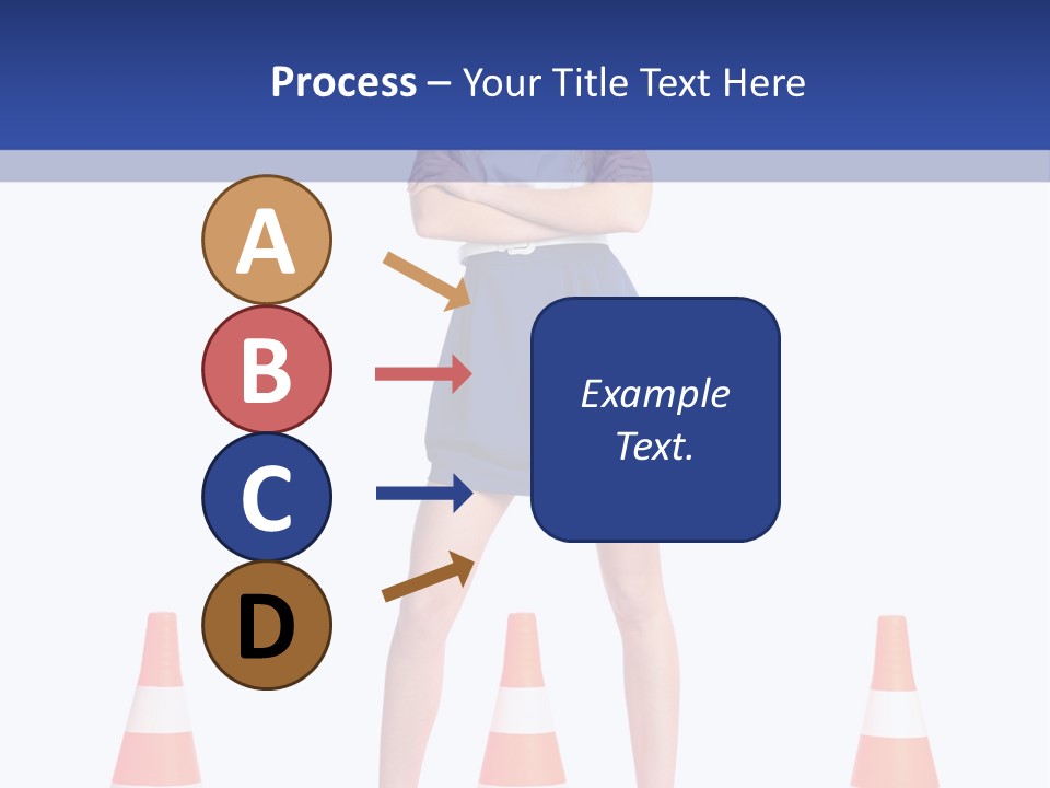 A Woman Standing In Front Of Orange Traffic Cones PowerPoint Template