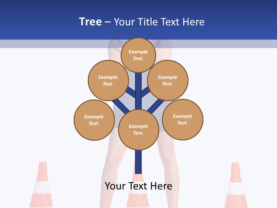 A Woman Standing In Front Of Orange Traffic Cones PowerPoint Template