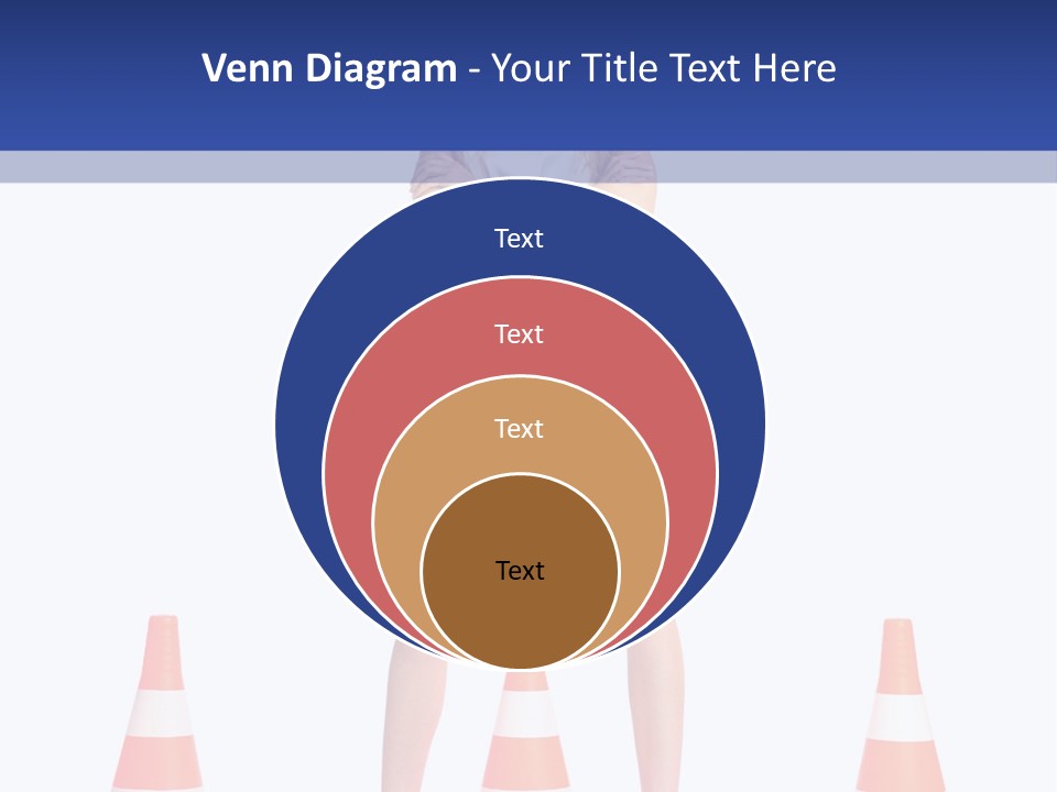 A Woman Standing In Front Of Orange Traffic Cones PowerPoint Template