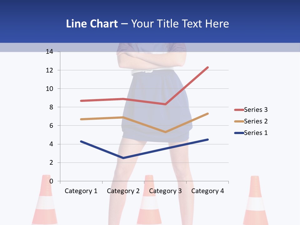 A Woman Standing In Front Of Orange Traffic Cones PowerPoint Template