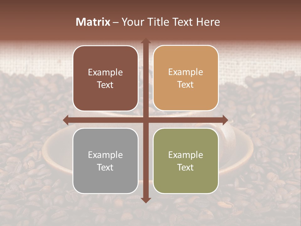 A Cup Of Coffee On Top Of A Pile Of Coffee Beans PowerPoint Template