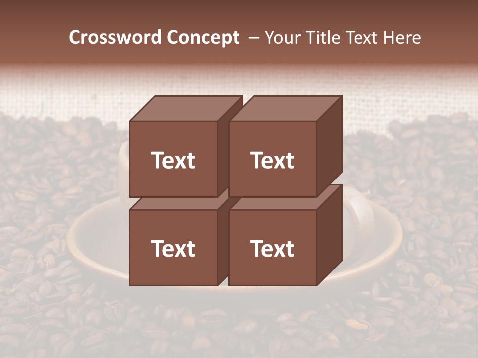 A Cup Of Coffee On Top Of A Pile Of Coffee Beans PowerPoint Template