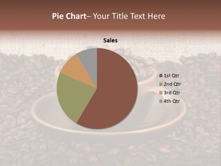 A Cup Of Coffee On Top Of A Pile Of Coffee Beans PowerPoint Template