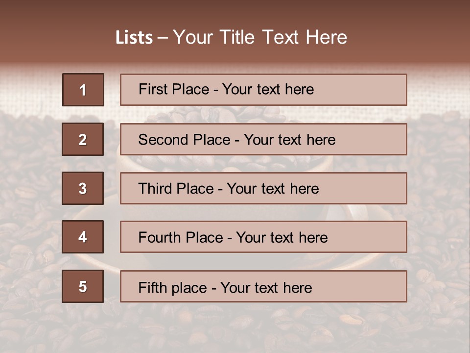 A Cup Of Coffee On Top Of A Pile Of Coffee Beans PowerPoint Template