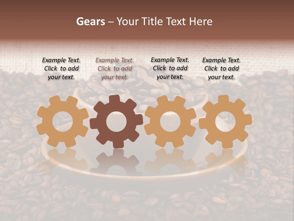 A Cup Of Coffee On Top Of A Pile Of Coffee Beans PowerPoint Template