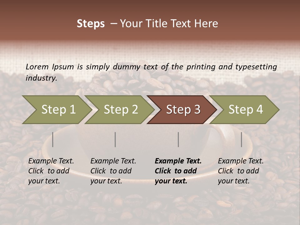 A Cup Of Coffee On Top Of A Pile Of Coffee Beans PowerPoint Template