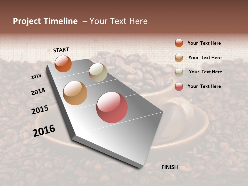 A Cup Of Coffee On Top Of A Pile Of Coffee Beans PowerPoint Template