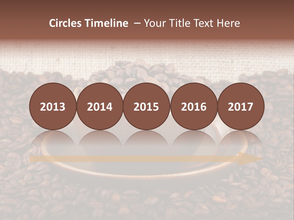 A Cup Of Coffee On Top Of A Pile Of Coffee Beans PowerPoint Template