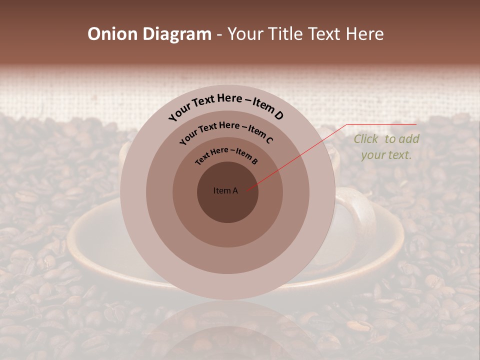 A Cup Of Coffee On Top Of A Pile Of Coffee Beans PowerPoint Template