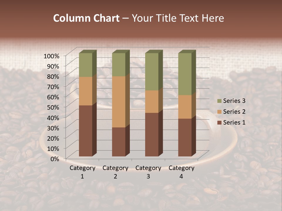 A Cup Of Coffee On Top Of A Pile Of Coffee Beans PowerPoint Template