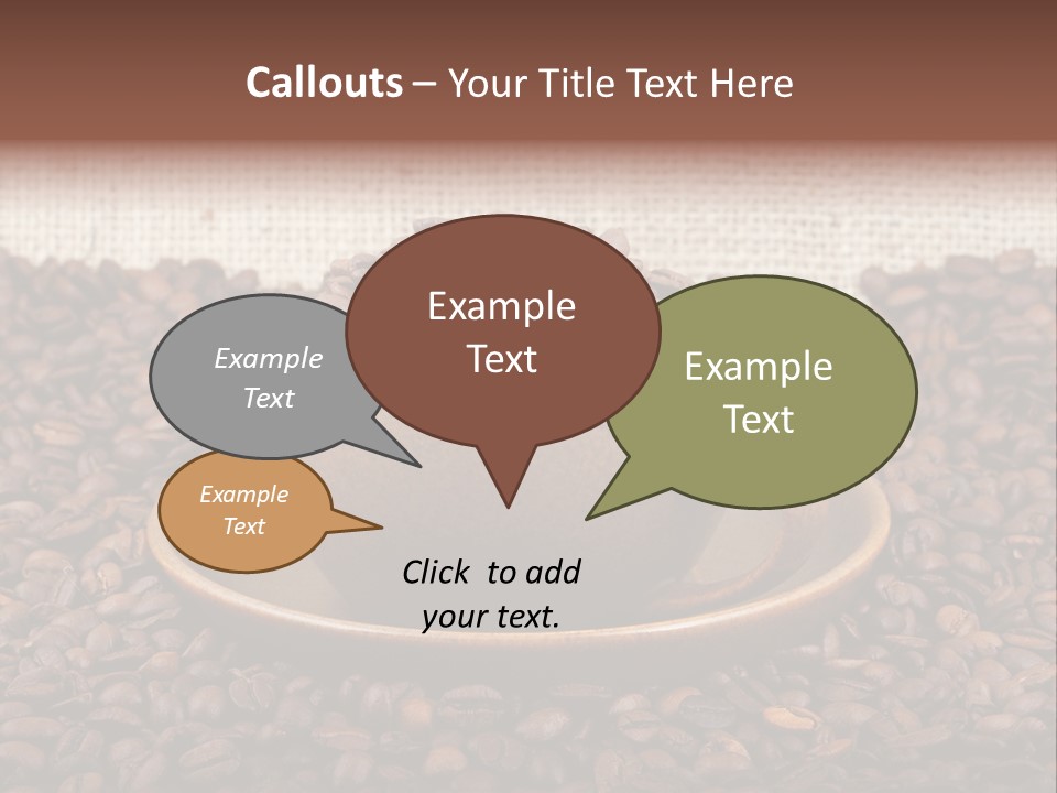 A Cup Of Coffee On Top Of A Pile Of Coffee Beans PowerPoint Template