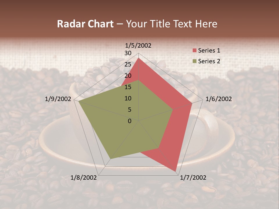 A Cup Of Coffee On Top Of A Pile Of Coffee Beans PowerPoint Template