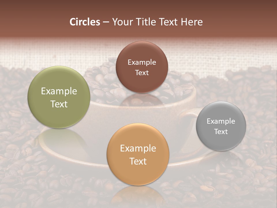 A Cup Of Coffee On Top Of A Pile Of Coffee Beans PowerPoint Template