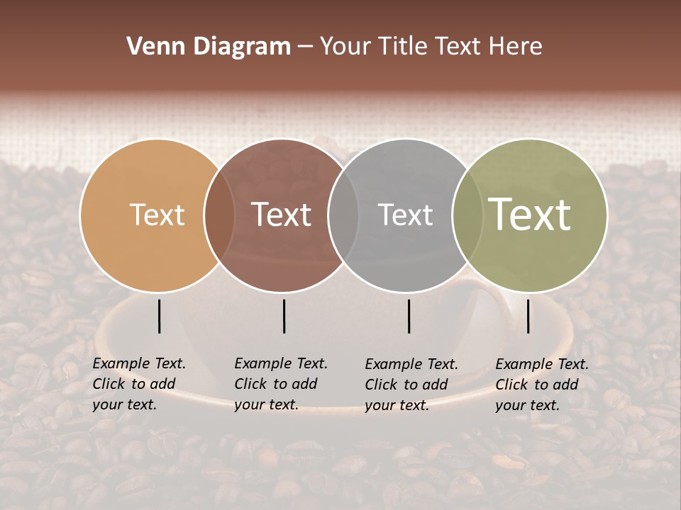 A Cup Of Coffee On Top Of A Pile Of Coffee Beans PowerPoint Template