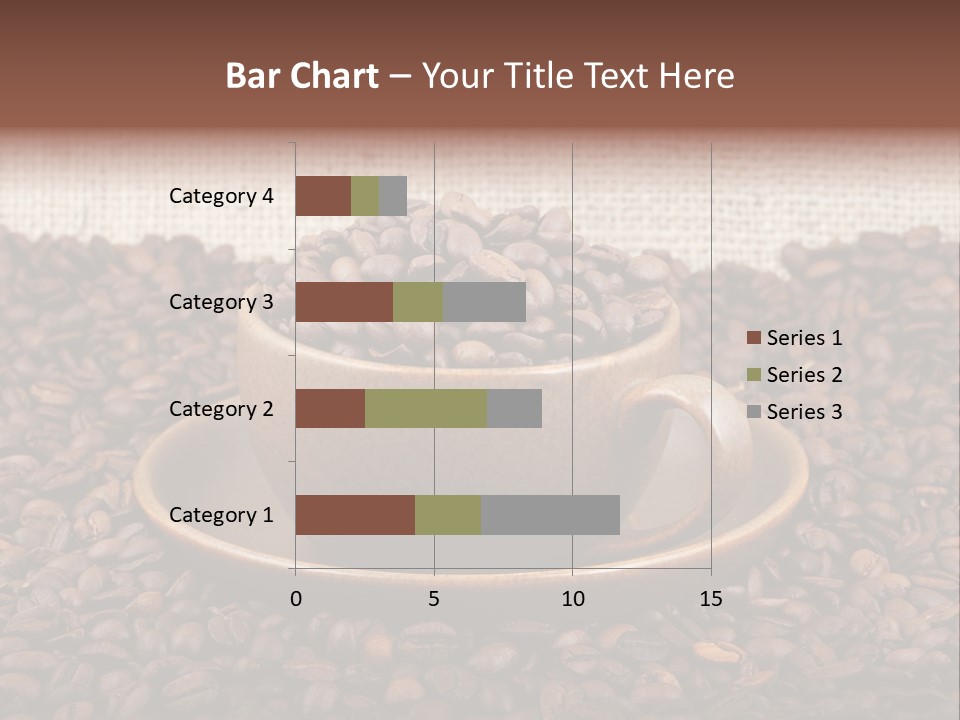 A Cup Of Coffee On Top Of A Pile Of Coffee Beans PowerPoint Template