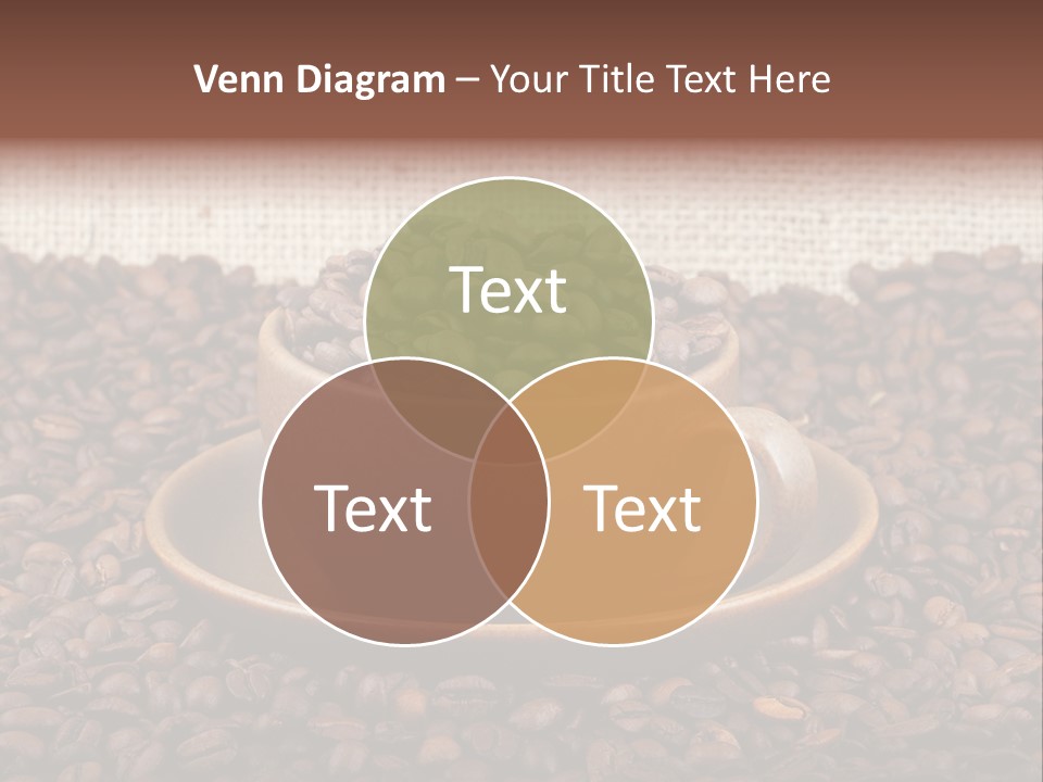 A Cup Of Coffee On Top Of A Pile Of Coffee Beans PowerPoint Template
