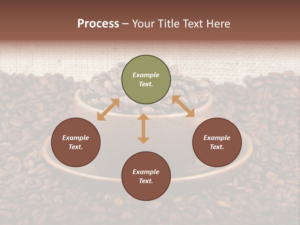 A Cup Of Coffee On Top Of A Pile Of Coffee Beans PowerPoint Template