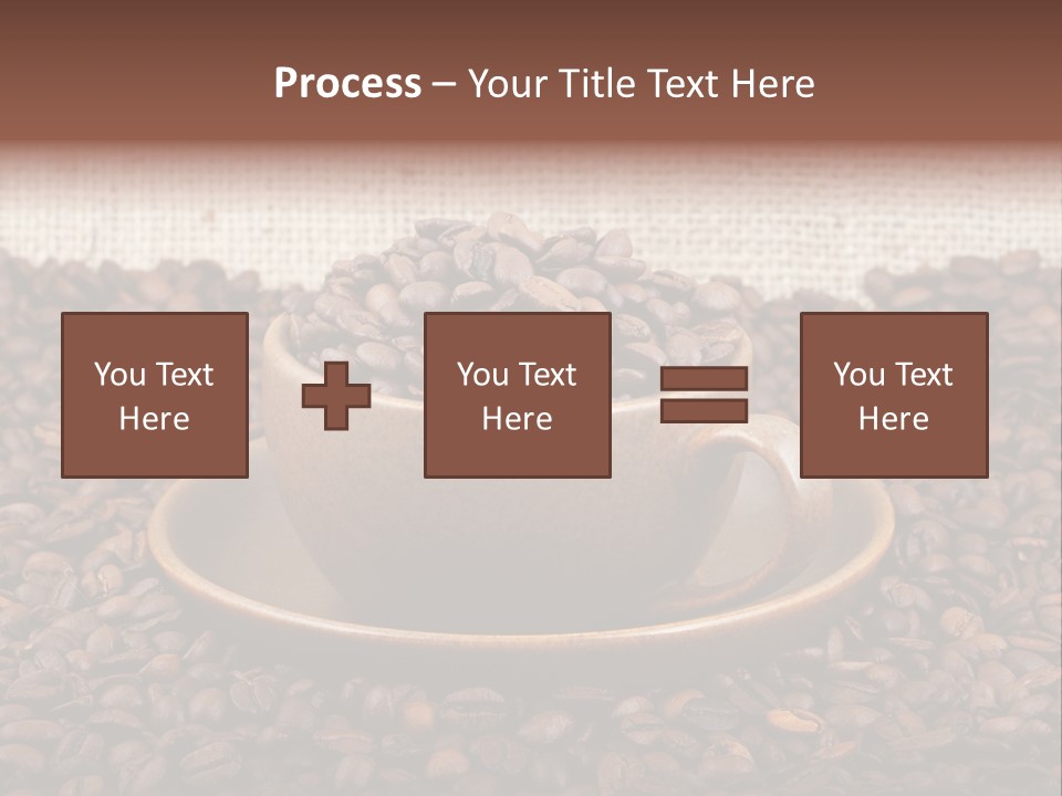 A Cup Of Coffee On Top Of A Pile Of Coffee Beans PowerPoint Template
