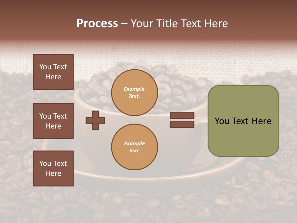 A Cup Of Coffee On Top Of A Pile Of Coffee Beans PowerPoint Template