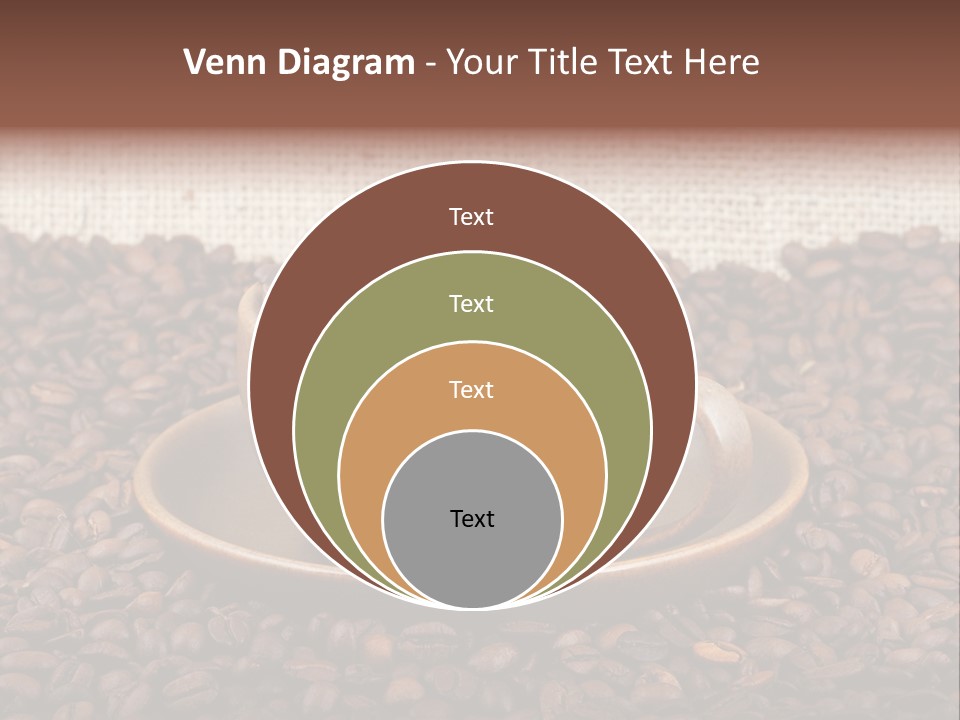 A Cup Of Coffee On Top Of A Pile Of Coffee Beans PowerPoint Template