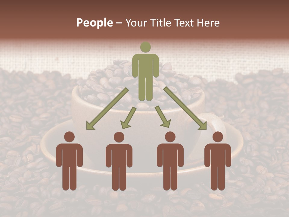 A Cup Of Coffee On Top Of A Pile Of Coffee Beans PowerPoint Template