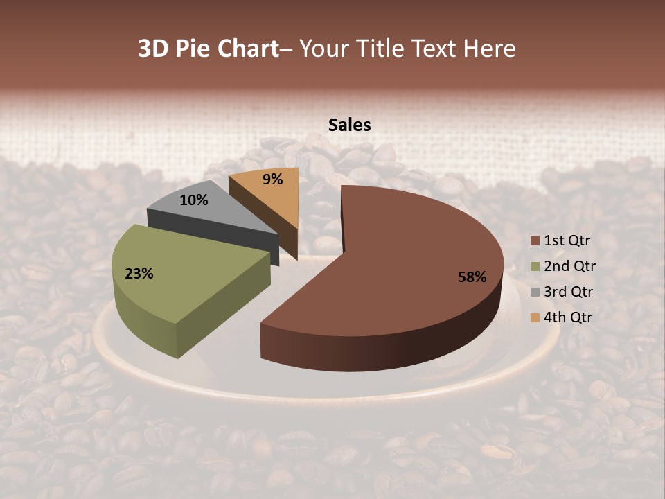 A Cup Of Coffee On Top Of A Pile Of Coffee Beans PowerPoint Template