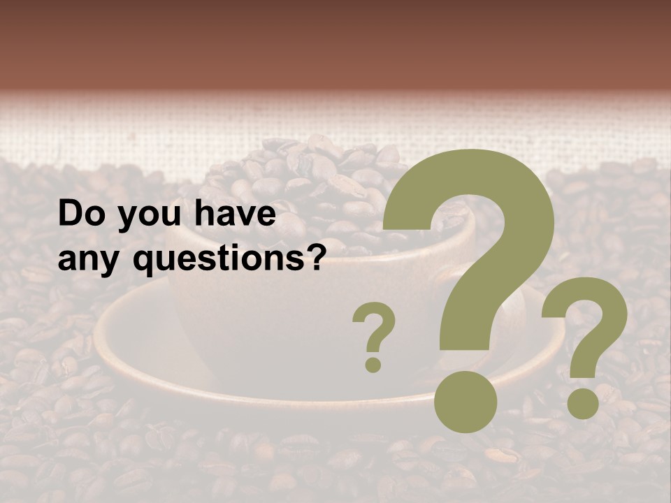 A Cup Of Coffee On Top Of A Pile Of Coffee Beans PowerPoint Template