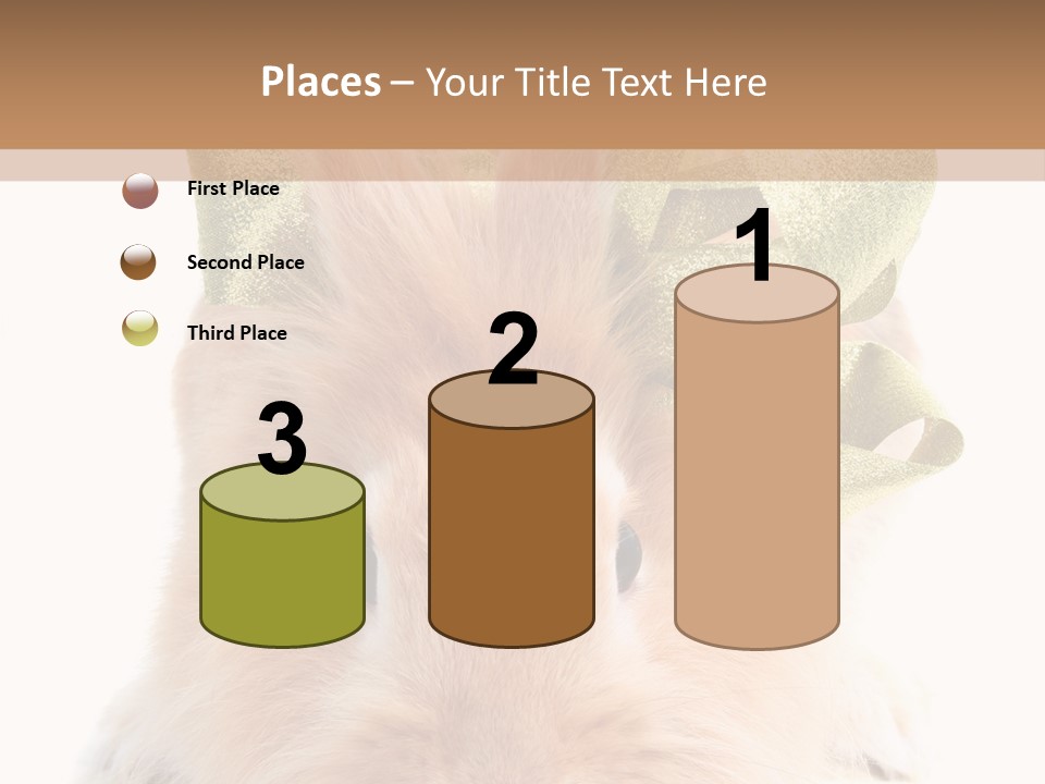 A Brown Bunny With A Green Bow On Its Head PowerPoint Template