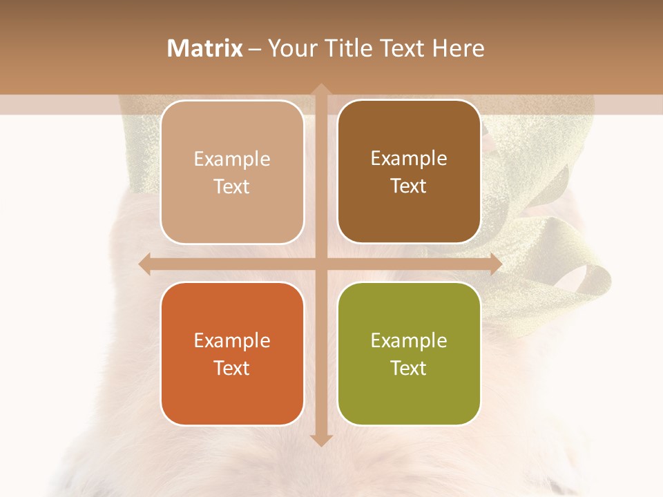 A Brown Bunny With A Green Bow On Its Head PowerPoint Template