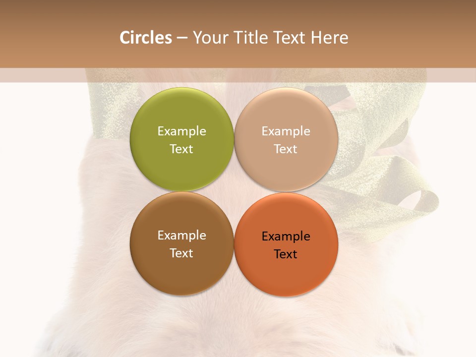 A Brown Bunny With A Green Bow On Its Head PowerPoint Template