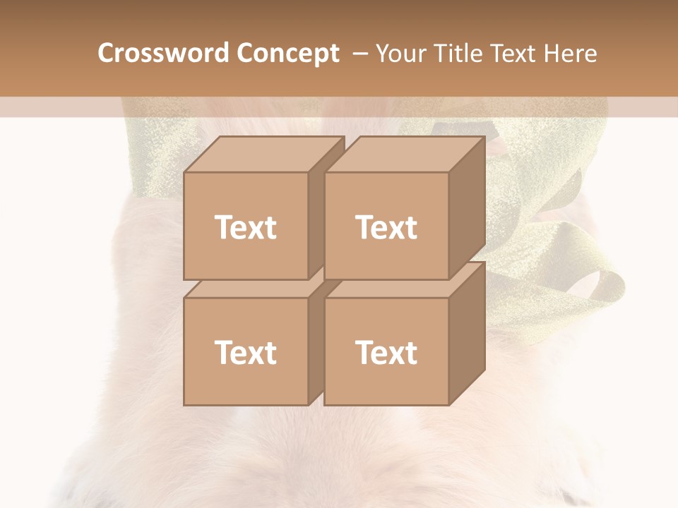 A Brown Bunny With A Green Bow On Its Head PowerPoint Template
