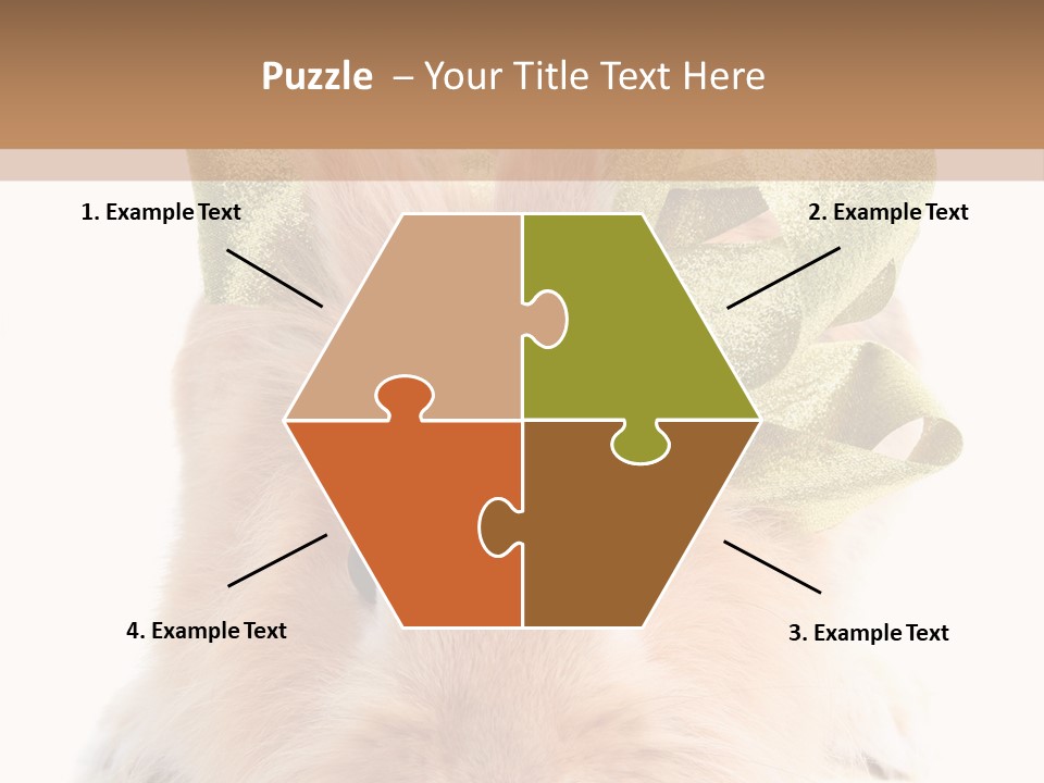 A Brown Bunny With A Green Bow On Its Head PowerPoint Template