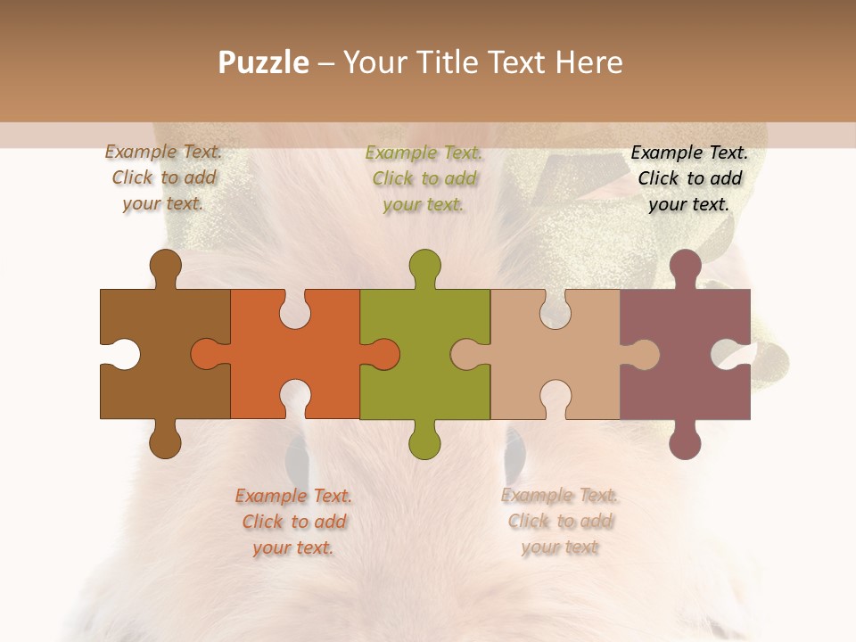 A Brown Bunny With A Green Bow On Its Head PowerPoint Template