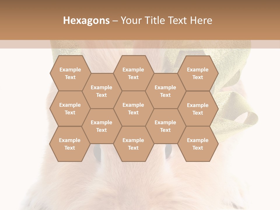 A Brown Bunny With A Green Bow On Its Head PowerPoint Template