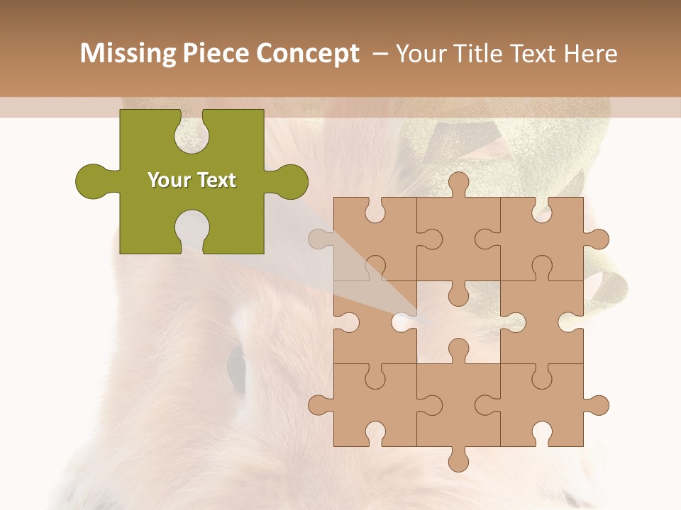 A Brown Bunny With A Green Bow On Its Head PowerPoint Template