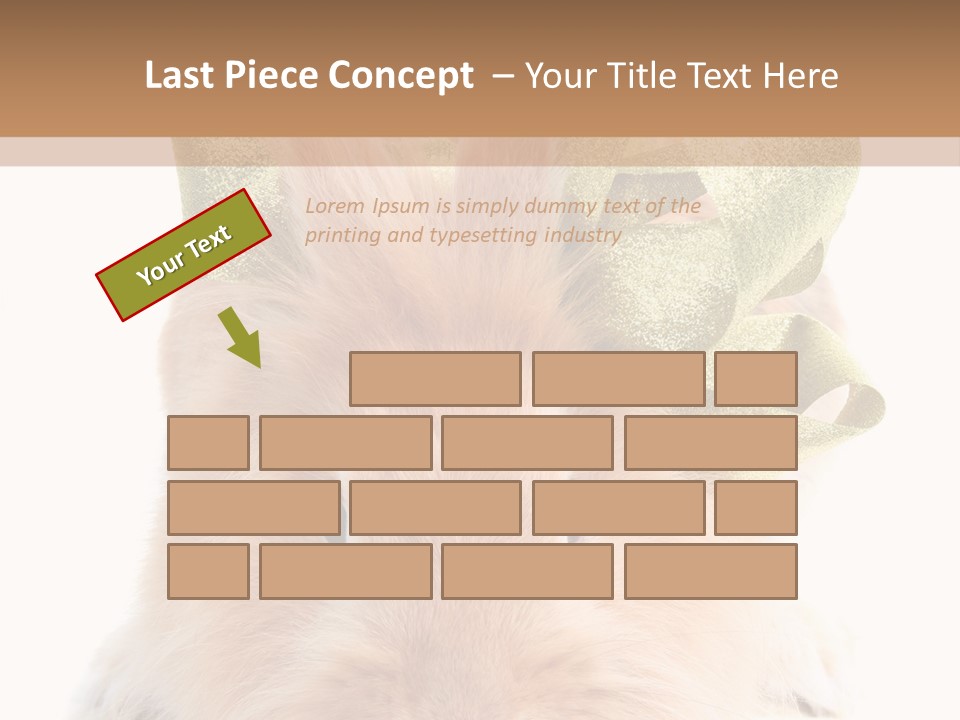 A Brown Bunny With A Green Bow On Its Head PowerPoint Template