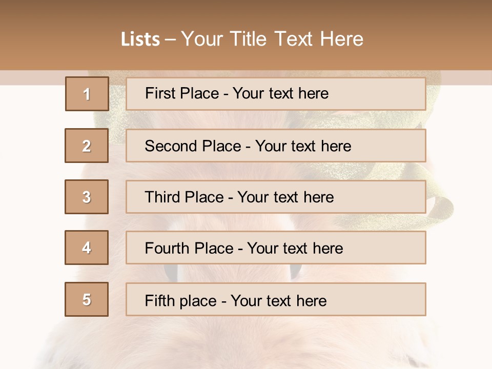 A Brown Bunny With A Green Bow On Its Head PowerPoint Template