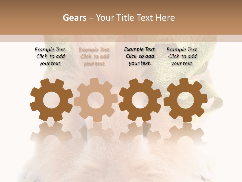 A Brown Bunny With A Green Bow On Its Head PowerPoint Template