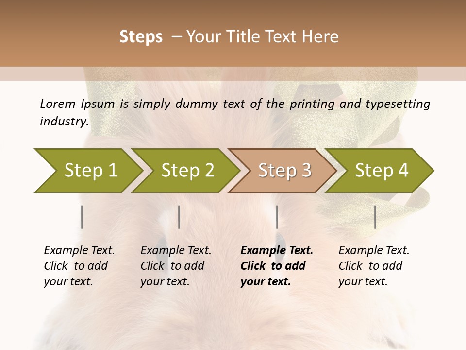 A Brown Bunny With A Green Bow On Its Head PowerPoint Template